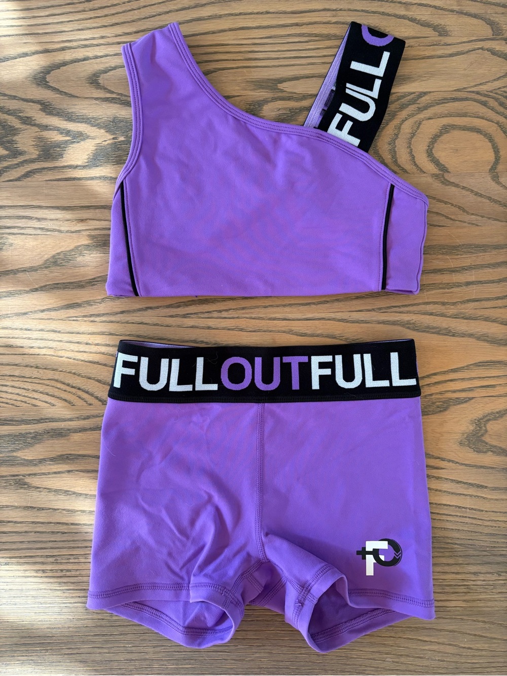 Girls' Purple Performance Shorts & One-Shoulder Top Set — FULLOUT Athletic